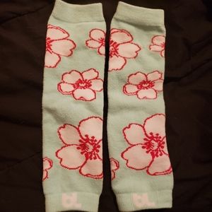 Infant Girls Long Warm Teal RedWhite Leggings 3-6M
